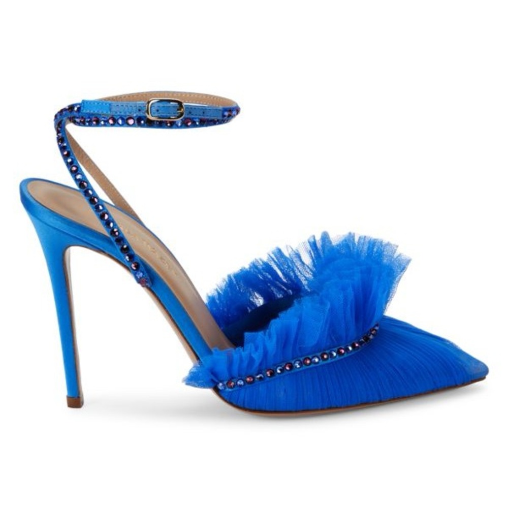 Andrea Wazen Franca Embellished Fringe Slingback Pumps